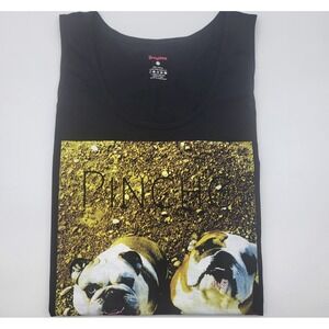 Snaptee Graphic Black Tank Top Men's Size Large "Pinche" Bulldog Novelty Print